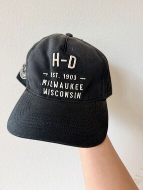 NWT Harley Davidson Museum Hat Adult OSFM Black Adjustable MILWAUKEE WI.